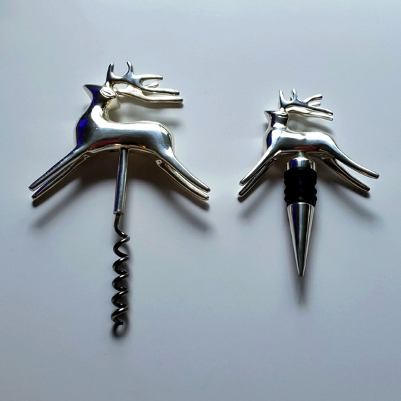 Pottery Barn Reindeer Corkscrew and Stopper New - Picture 10 of 16